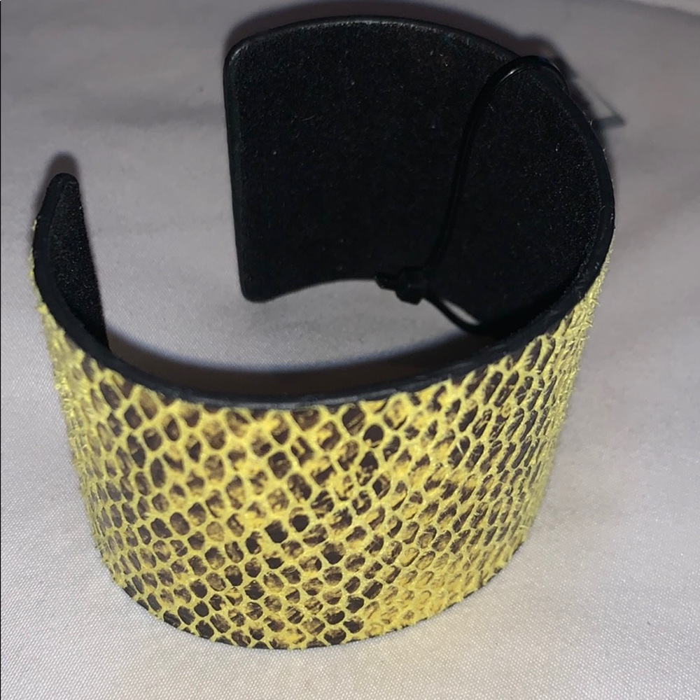Yellow Print Open Cuff Bracelet